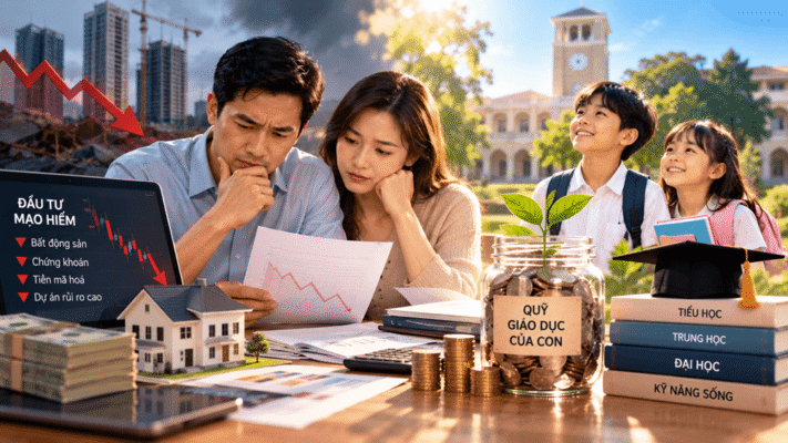 sai lầm dùng tiền học của con để đầu tư